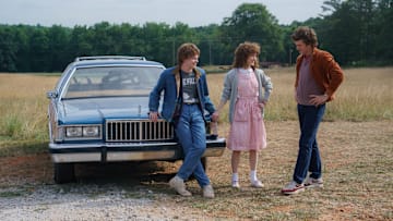 Charlie Heaton, Natalia Dyer, and Joe Keery in Stranger Things season 5 - Credit: Clay Enos/Netflix © 2024
