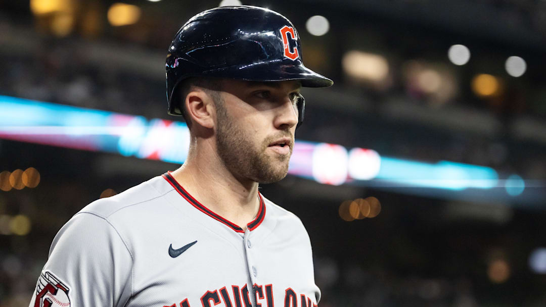 Aug 19, 2025: Cleveland Guardians infielder David Fry against the Arizona Diamondbacks at Chase Field. 