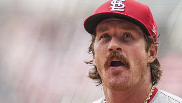 Jul 21, 2024; Cumberland, Georgia, USA; St. Louis Cardinals starting pitcher Miles Mikolas (39) leaves the field after pitching against the Atlanta Braves during the first inning at Truist Park. Mandatory Credit: Dale Zanine-USA TODAY Sports