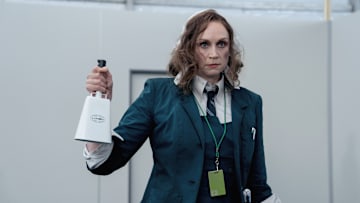 Gwendoline Christie in "Severance," premiering January 17, 2025 on Apple TV+.