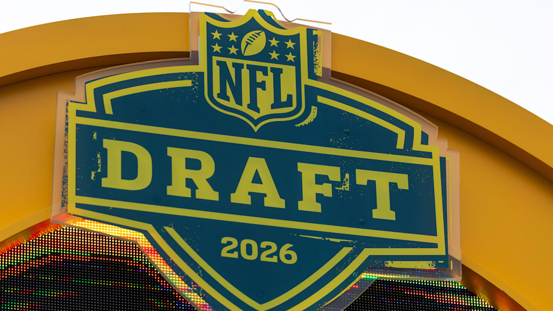 January 7, 2026; The 2026 NFL Draft logo is displayed atop the NFL Draft countdown clock.