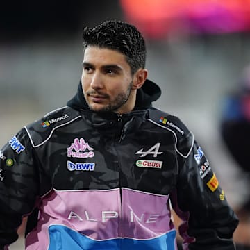 Nov 18, 2023; Las Vegas, Nevada, USA;  BWT Alpine F1 driver Esteban Ocon of France (31) during the Formula 1 Heineken Silver Las Vegas Grand Prix at the Las Vegas Strip Circuit. Mandatory Credit: Lucas Peltier-USA TODAY Sports