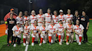 The 2025 Taunton High School varsity softball team, pictured following a Hockomock League game against King Philip on April 30, 2025.