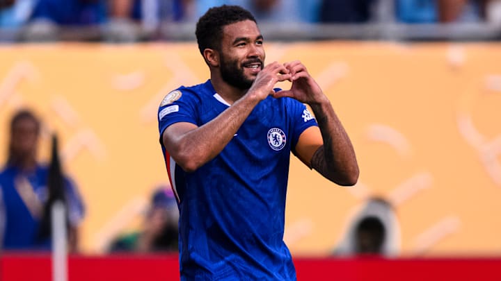 Reece James fez o primeiro gol dele no torneio e o terceiro na temporada 2024/25 Reece James fez o primeiro gol dele no torneio e o terceiro na temporada 2024/25