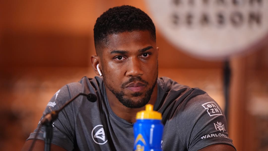 Anthony Joshua during a press conference at the Guildhall, London on September 18, 2024.