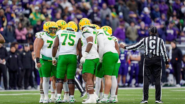 The Duck offense cranked out 38.2 points a game this season. Today two members of Will Stein's last offense as an assistant coach made the All-Big-Ten first team.