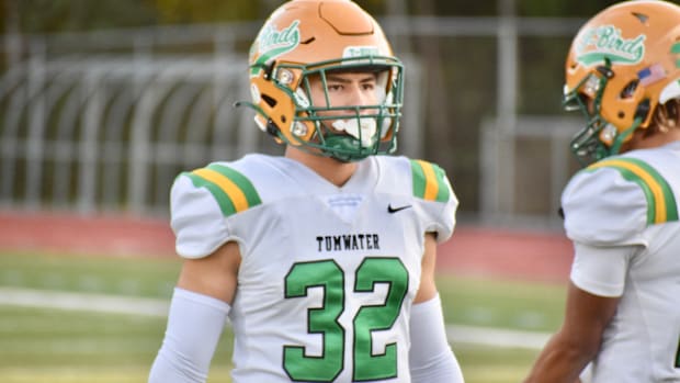 Peyton Davis is one of a cadre of running backs this Tumwater offense is using in 2024.