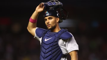 Great Britain/Seattle Mariners catcher Harry Ford against Mexico during the World Baseball Classic in 2023.