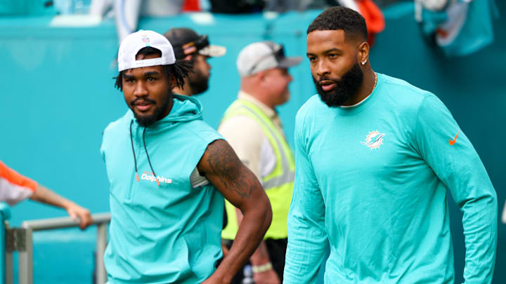 Miami Dolphins wide receivers Jaylen Waddle Odell Beckham Jr.