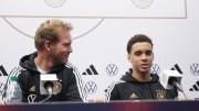 Julian Nagelsmann und Jamal Musiala auf der DFB-Pressekonferenz