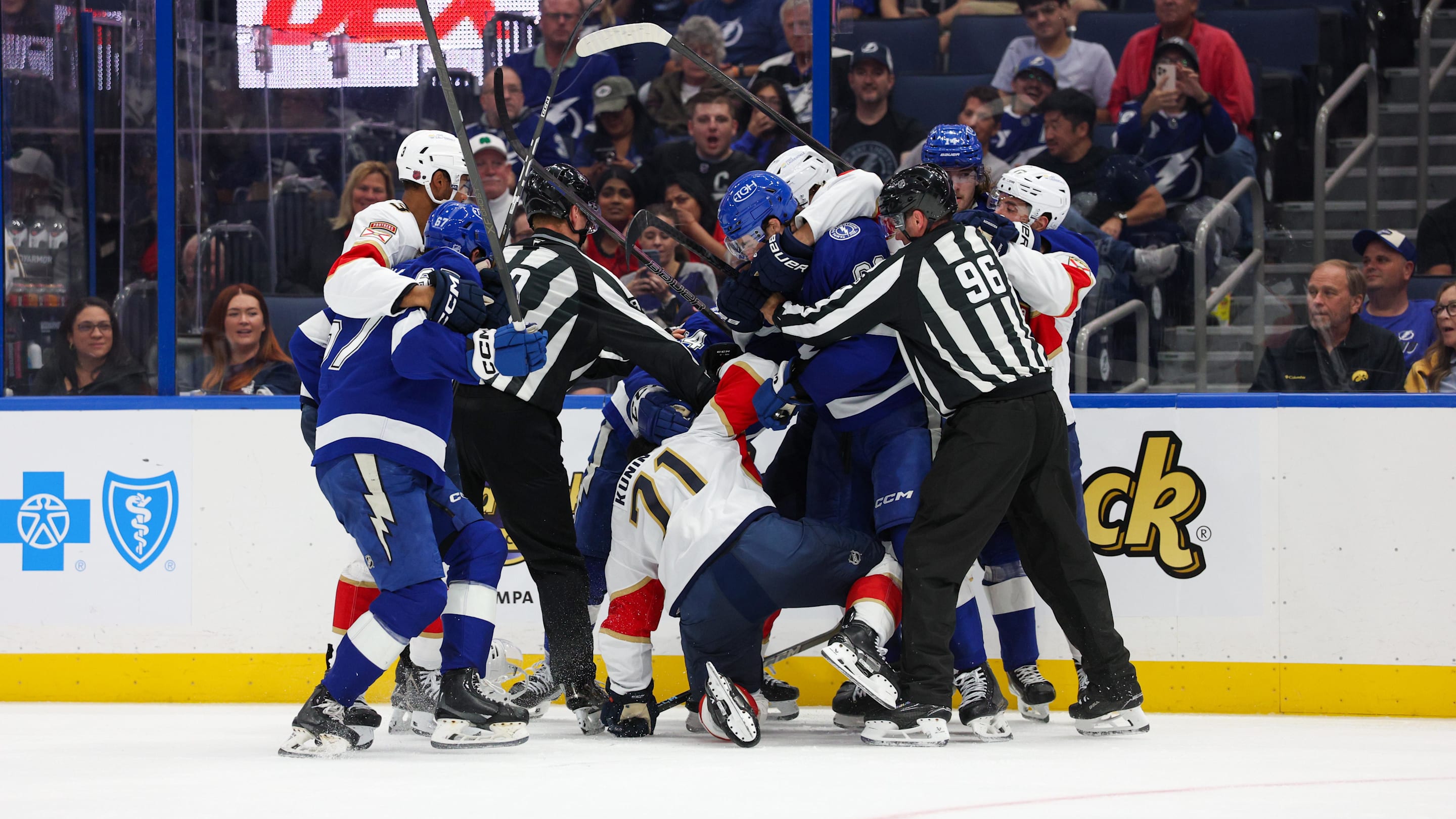 NHL Fines Tampa Bay Lightning $100K, Suspends Players After Preseason Brawl
