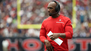 Sep 29, 2024; Houston, Texas, USA;   Houston Texans head coach DeMeco Ryans coaches against the Jacksonville Jaguars in the second half at NRG Stadium.