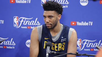 Indiana Pacers center Tony Bradley (13) during NBA Finals Media Day at Paycom Center.