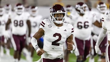 Sep 7, 2024; Tempe, Arizona, USA; Mississippi State Bulldogs safety Isaac Smith (2) against the Arizona State Sun Devils at Mountain America Stadium. Mandatory Credit: Mark J. Rebilas-Imagn Images