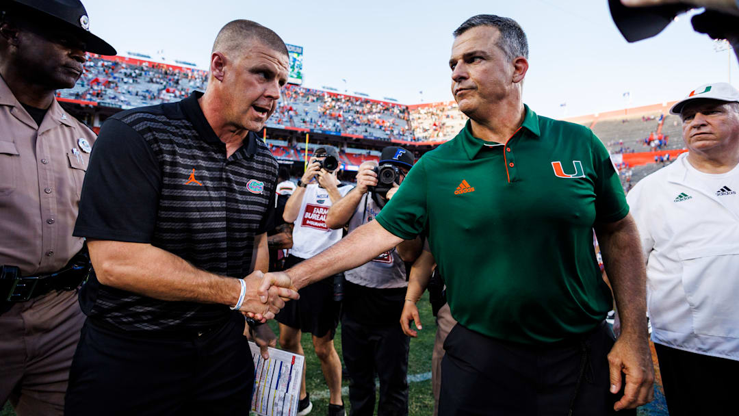 Mario Cristobal, Billy Napier, Miami v Florida