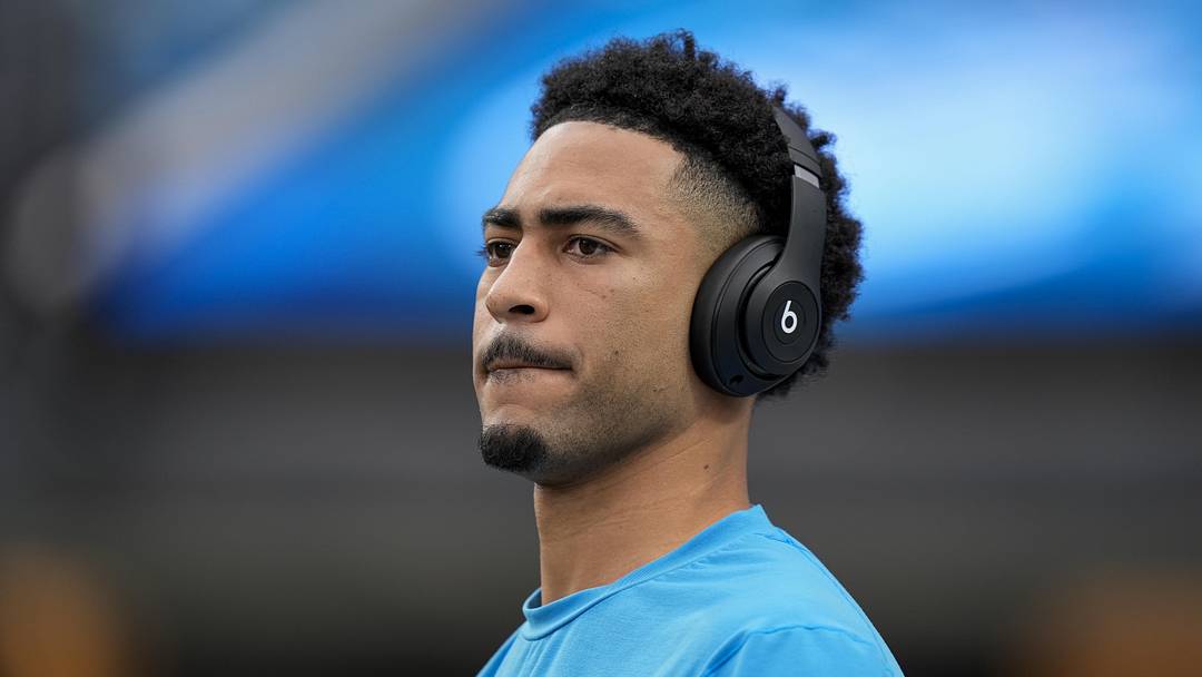 Carolina Panthers quarterback Bryce Young (9) during pregame warm ups before the NFC Wild Card Round game 