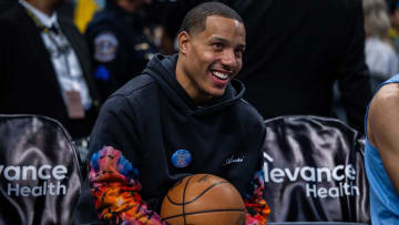 Jan 28, 2024; Indianapolis, Indiana, USA; Memphis Grizzlies guard Desmond Bane (22) before the game against the Indiana Pacers at Gainbridge Fieldhouse. Mandatory Credit: Trevor Ruszkowski-USA TODAY Sports