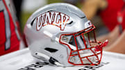 Detailed view of a UNLV Rebels helmet during the Guaranteed Rate Bowl at Chase Field. 