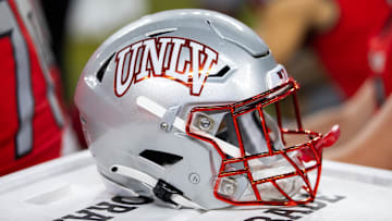 Detailed view of a UNLV Rebels helmet during the Guaranteed Rate Bowl at Chase Field. 