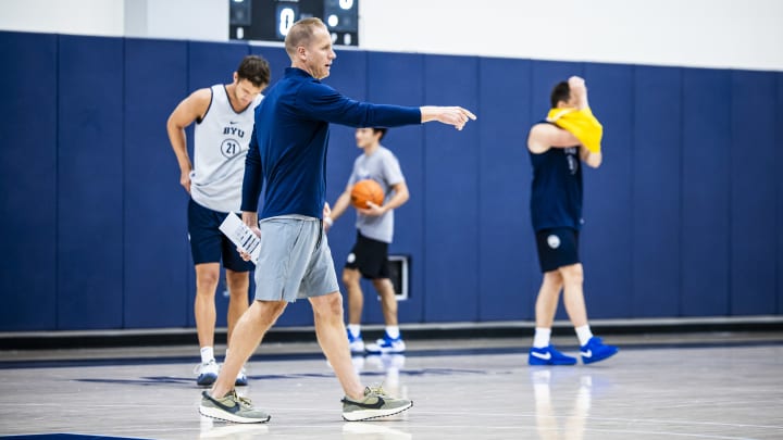 Kevin Young at BYU basketball practice