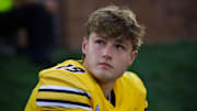 Sep 21, 2024; Columbia, Missouri, USA; Missouri Tigers kicker Blake Craig (19) looks at the scoreboard following a missed field goal against the Vanderbilt Commodores at Faurot Field at Memorial Stadium.