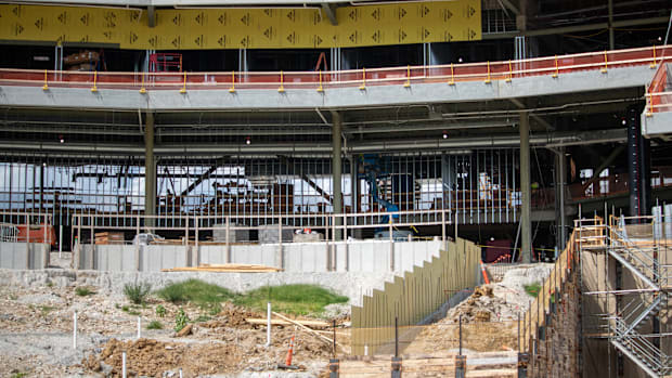 A look at construction progress on the north side of Faurot Field at Memorial Stadium.
