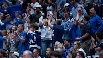 Kentucky fans cheer their team against Oklahoma during their second round game of the SEC Men's Basketball Tournament at Bridgestone Arena in Nashville, Tenn.