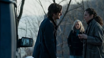 Adam Scott, Patricia Arquette and Jen Tullock in "Severance," now streaming on Apple TV+.