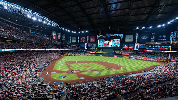 Aug 10, 2024; Phoenix, Arizona, USA; A general view of the fans in attendance for a baseball game between the Philadelphia Phillies and Arizona Diamondbacks at Chase Field. Mandatory Credit: Allan Henry-Imagn Images