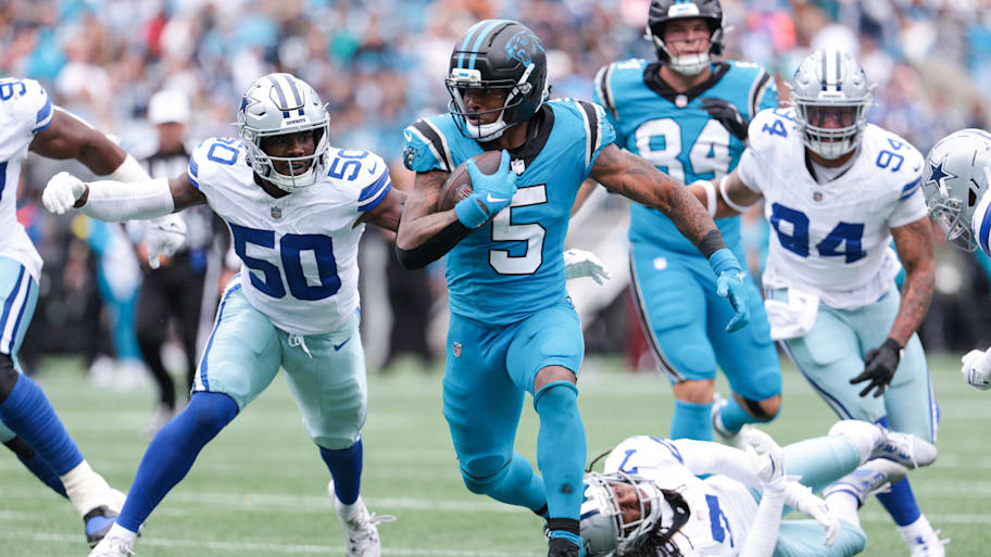 Carolina Panthers running back Rico Dowdle