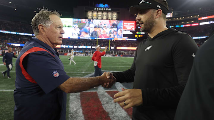 Bill Belichick (L), Nick Sirianni (R), Philadelphia Eagles