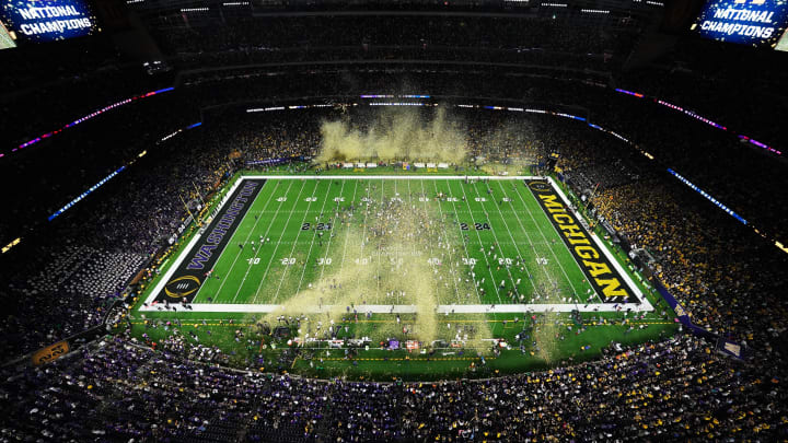 Jan 8, 2024; Houston, TX, USA; A general view after the Michigan Wolverines defeated the Washington in the National Championship of the College Football Playoff.