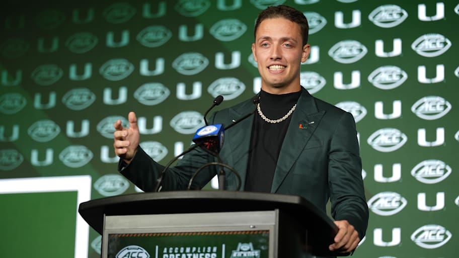 Quarterback Carson Beck joins Miami after undergoing surgery to repair his ulnar collateral ligament in December. | Jim Dedmon-Imagn Images