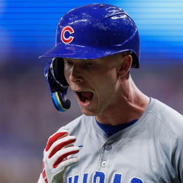 Jun 13, 2024; St. Petersburg, Florida, USA;  Chicago Cubs outfielder Pete Crow-Armstrong (52) reacts after striking out against the Tampa Bay Rays in the seventh inning at Tropicana Field.