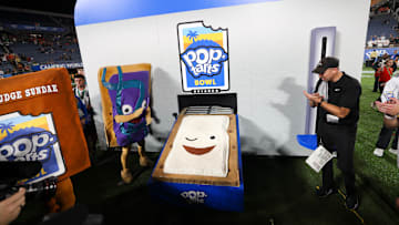 Dec 28, 2024; Orlando, FL, USA; Iowa State Cyclones head coach Matt Campbell celebrates after beating Miami Hurricanes in the Pop Tarts bowl at Camping World Stadium. Mandatory Credit: Nathan Ray Seebeck-Imagn Images