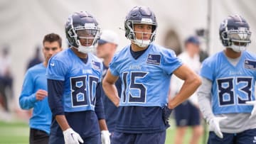 Wide receiver Nick Westbrook-Ikhine (15) during the Tennessee Titans mandatory mini-camp at Ascension Saint Thomas Sports Park in Nashville, Tenn., Tuesday, June 4, 2024