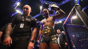 Leon Edwards exiting octagon after UFC 286