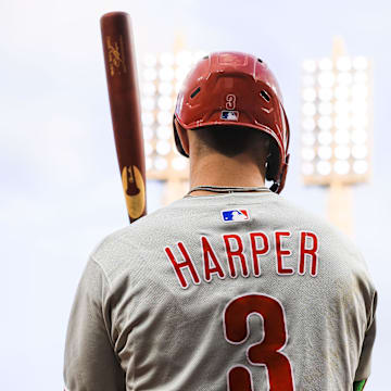 Bryce Harper's hit streak gives way to his bases prop on Wednesday against the Reds.