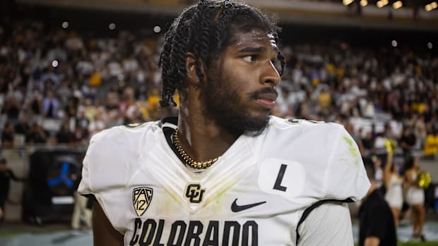 Colorado Buffaloes quarterback Shedeur Sanders (2) after defeating the Arizona State Sun Devils