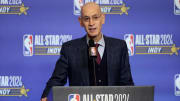 Feb 17, 2024; Indianapolis, IN, USA; NBA Commissioner Adam Silver talks to media during a press conference before NBA All Star Saturday Night at Lucas Oil Stadium. Mandatory Credit: Trevor Ruszkowski-USA TODAY Sports