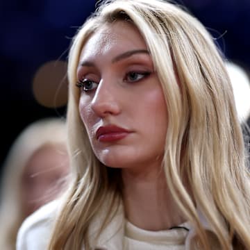 Cameron Brink attends the game between the San Antonio Spurs and the Indiana Pacers in Paris, France in January 2025.