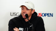 Rory McIlroy speaks to the media during a press conference at the U.S. Open golf tournament at Pinehurst No. 2.