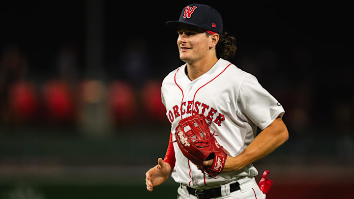 Worcester Red Sox outfielder Roman Anthony runs off the field following his team's 2-1 win over Lehigh Valley on Aug. 14, 2024. Worcester Red Sox outfielder Roman Anthony runs off the field following his team's 2-1 win over Lehigh Valley on Aug. 14, 2024.