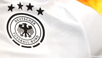 One of the German National Team Jerseys made by Adidas with the offensive symbol of the Nazi SS unit.