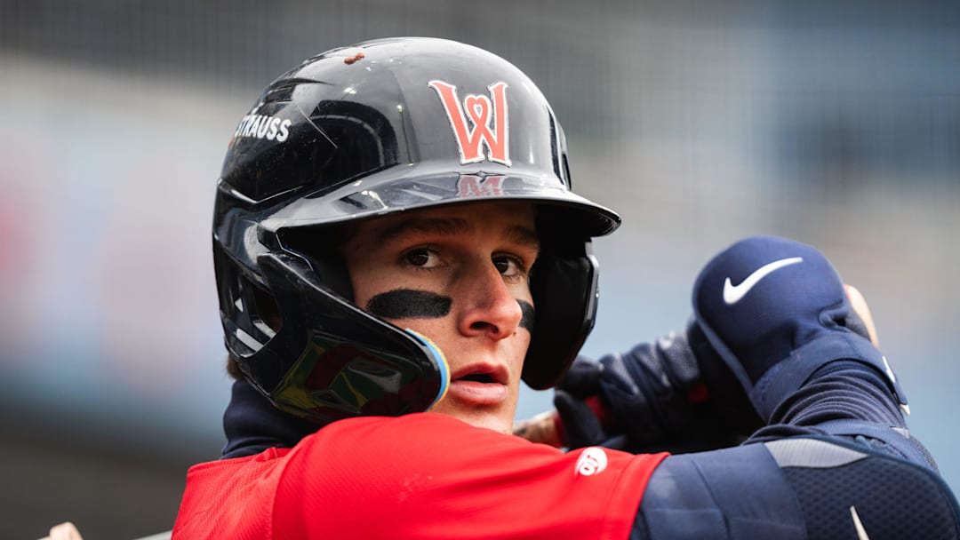 Red Sox top prospect Roman Anthony gets ready for an at-bat during a WooSox game on April 13, 2025 at Polar Park.