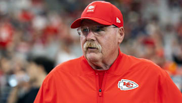 Kansas City Chiefs head coach Andy Reid against the Arizona Cardinals during a preseason NFL game at State Farm Stadium.