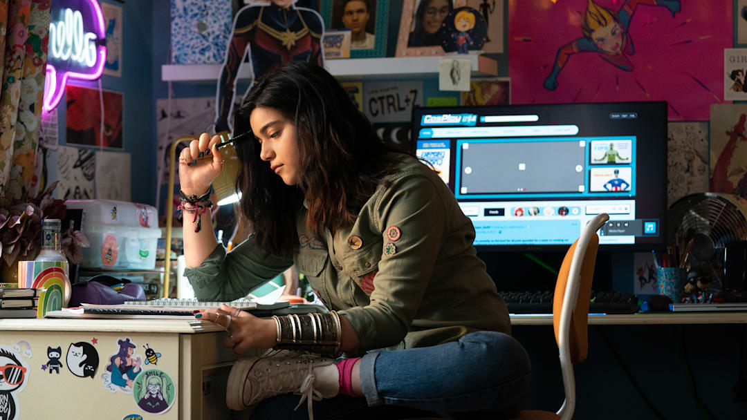 Iman Vellani as Ms. Marvel/Kamala Khan in Marvel Studios' THE MARVELS. Photo by Laura Radford. © 2023 MARVEL.