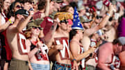 Mississippi State Bulldogs fans reacts after a touchdown against the Georgia Bulldogs during the second half at Davis Wade Stadium at Scott Field.
