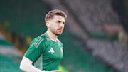 Celtic left-back Greg Taylor warms up before a match at Celtic Park against Rangers. 