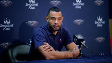 Oct 2, 2023; New Orleans, LA, USA; New Orleans Pelicans general manager Trajan Langdon: Matthew Hinton-USA TODAY Sports